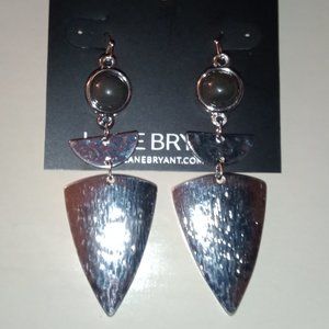 NWT Lane Bryant Silver Shield Drop Earrings